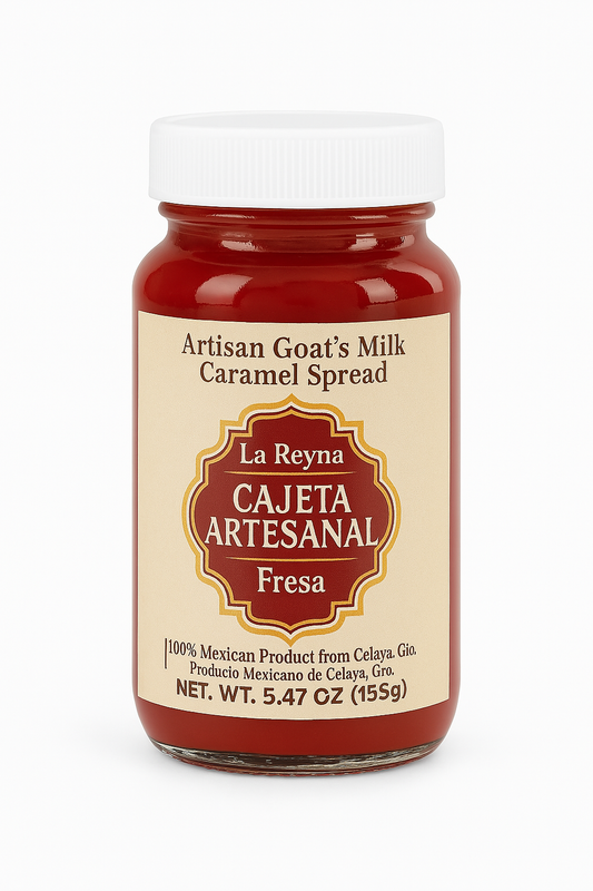 La Reyna Cajeta Artisan Fresa 155g, Cajeta Artisan Goat Milk Caramel Spread, Strawberry