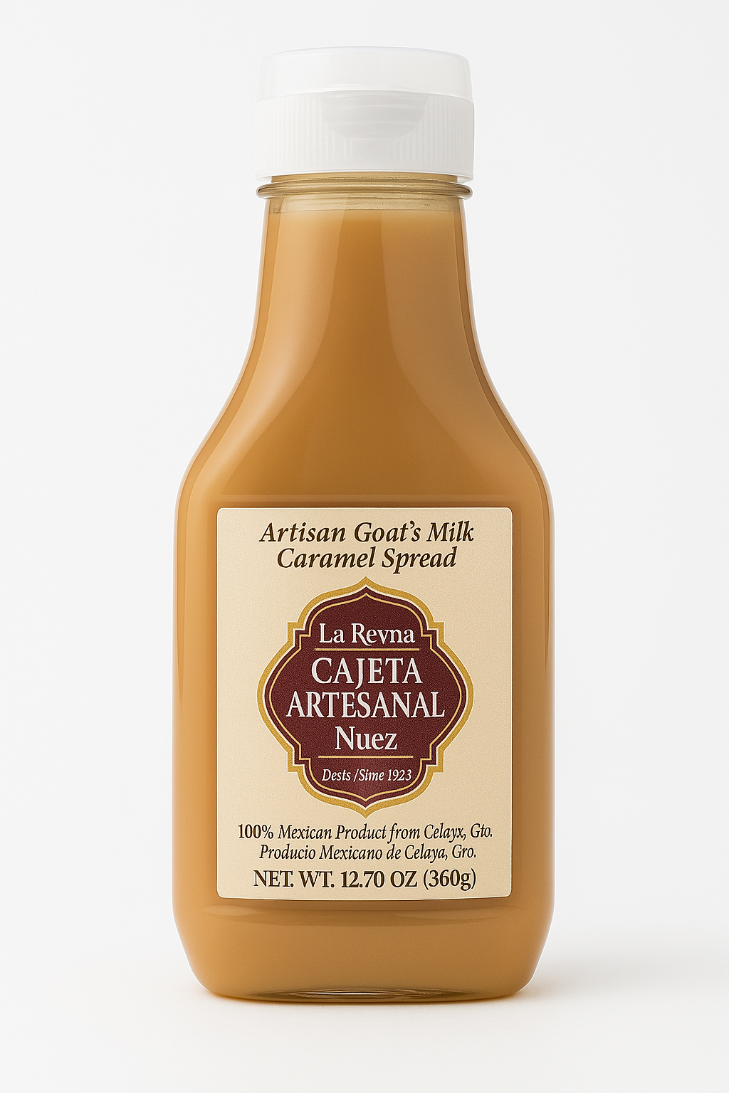 La Reyna Cajeta Artesanal Nuez (12.7oz) 360g, Cajeta Artisan Goat Milk Caramel Spread Pecan Flavor