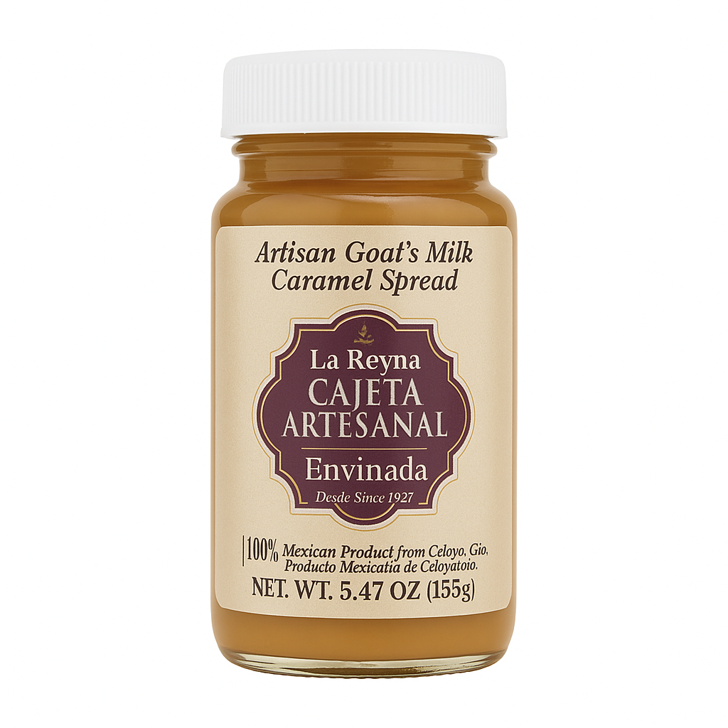 La Reyna Cajeta Artesanal Sabor Vino (5.47oz) 155g, Cajeta Artisan Goat Milk Caramel Spread, Wine Infused