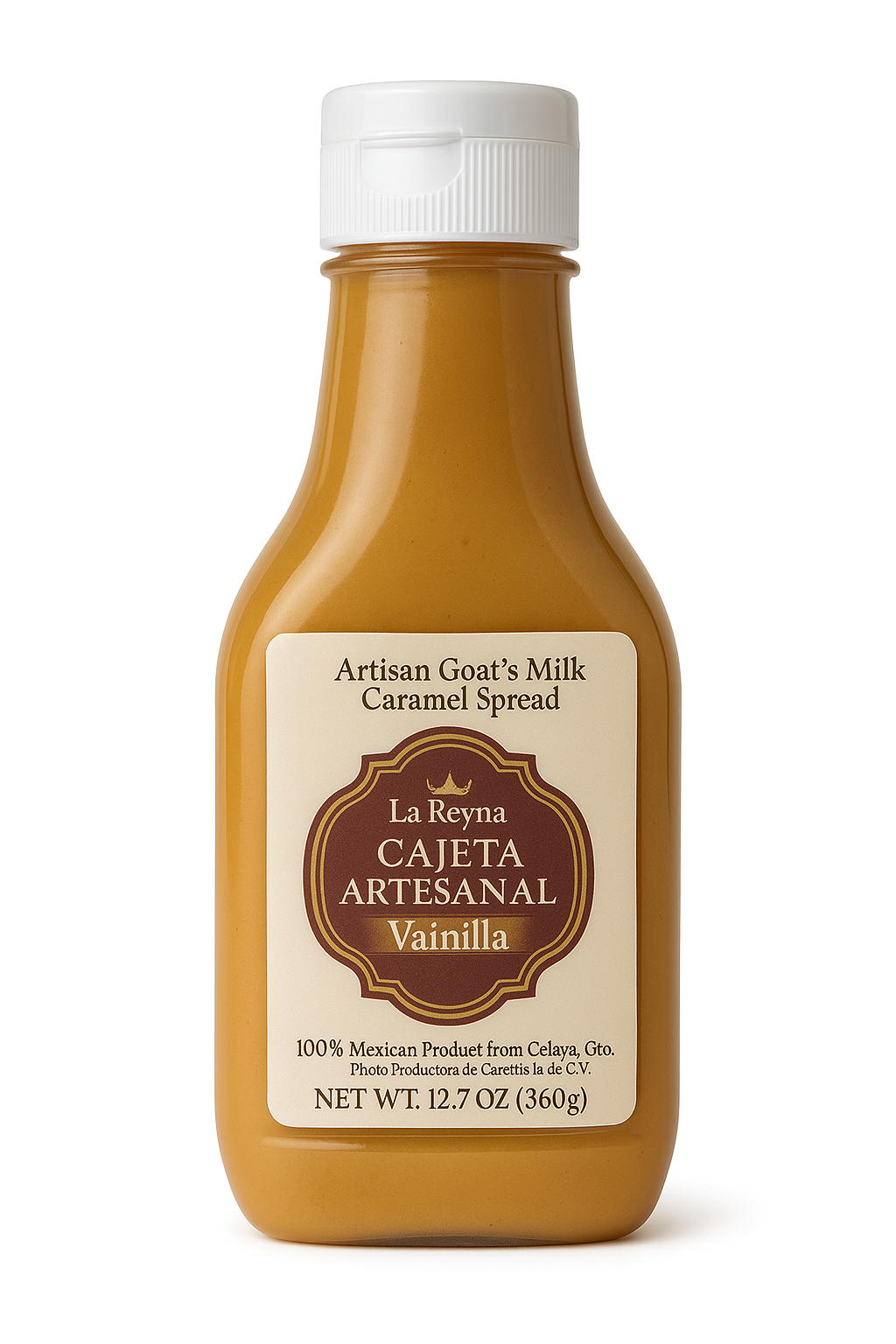 La Reyna Cajeta Artesanal Vainilla (12.7oz) 360g, Cajeta Artisan Goat Milk Caramel Spread, Vanilla Infused