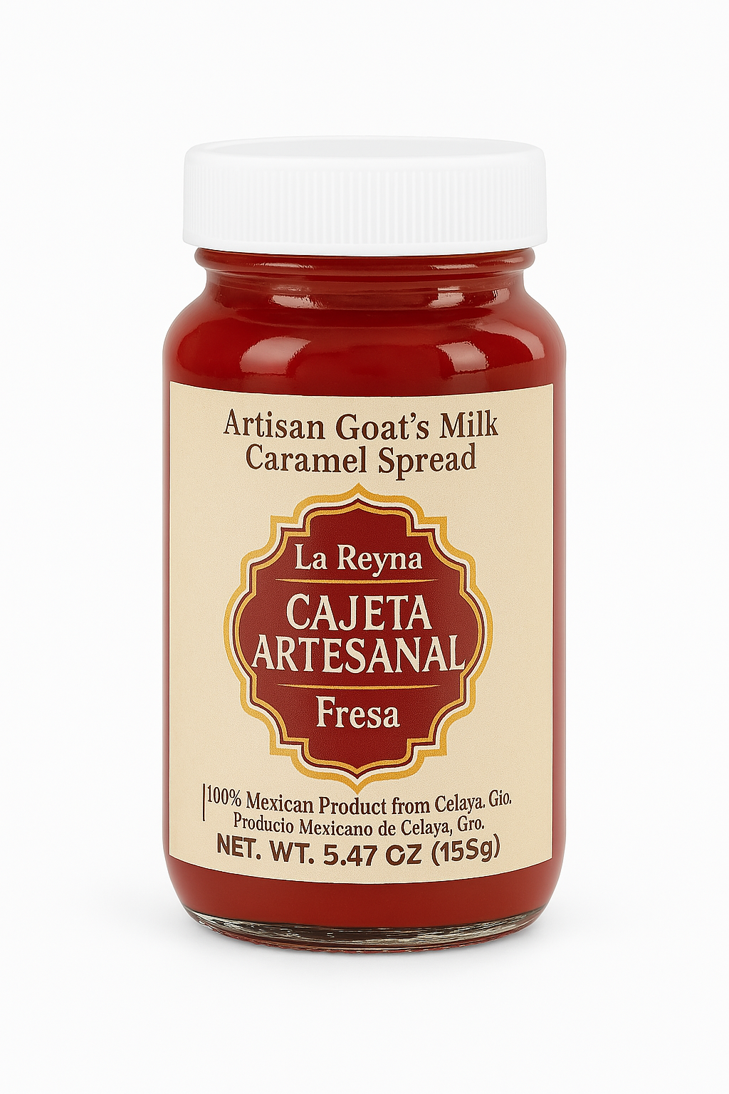 La Reyna Cajeta Artisan Fresa 155g, Cajeta Artisan Goat Milk Caramel Spread, Strawberry