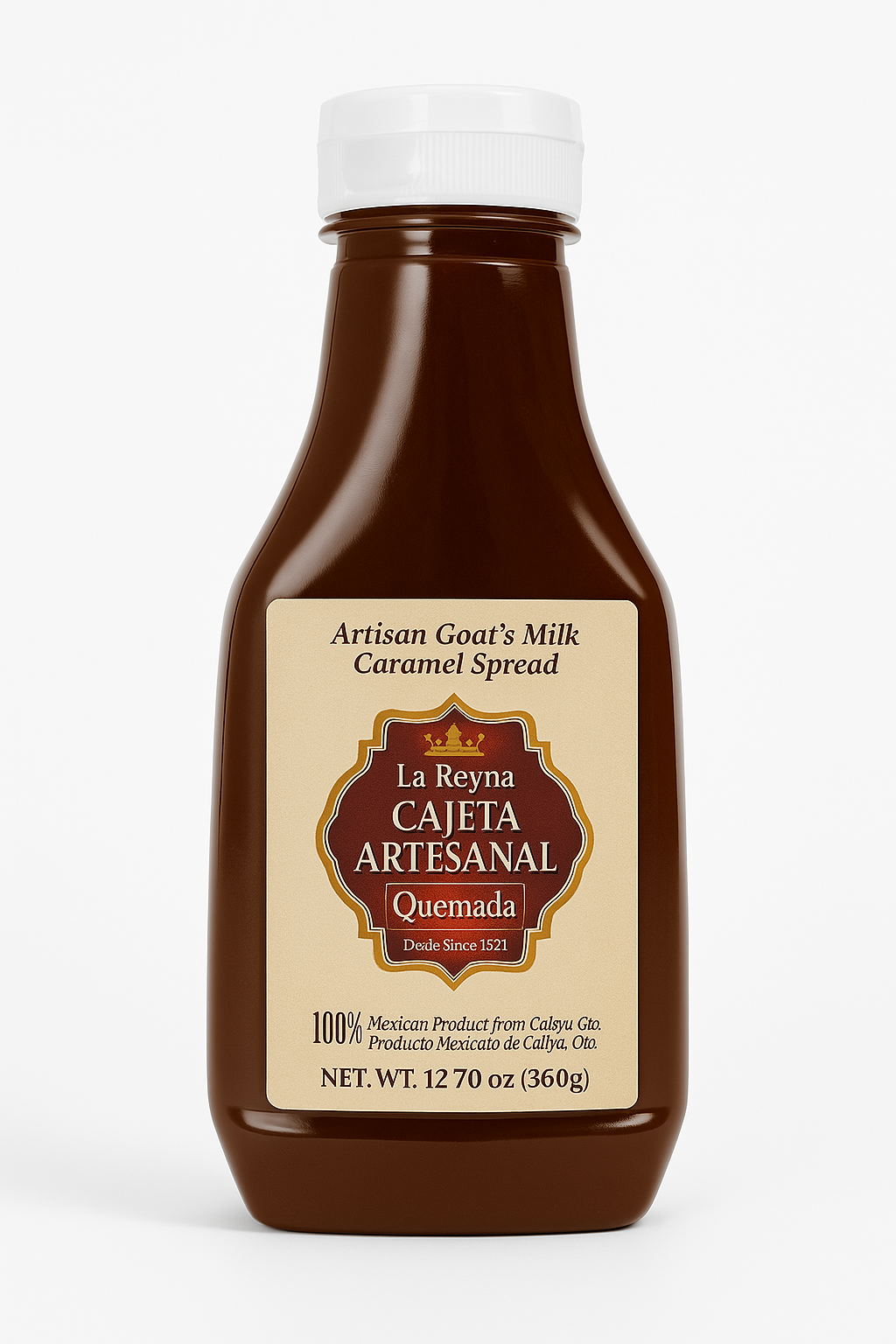 La Reyna Cajeta Artesanal Quemada 360g, Cajeta Artisan Goat Milk Caramel Spread