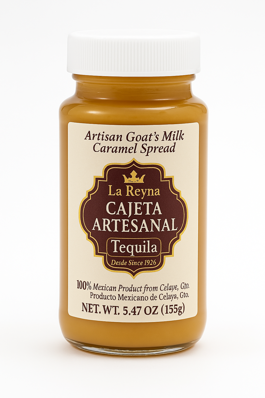 La Reyna Cajeta Artesanal Tequila (5.47oz) 155g, Cajeta Artisan Goat Milk Caramel Spread, Tequila Infused