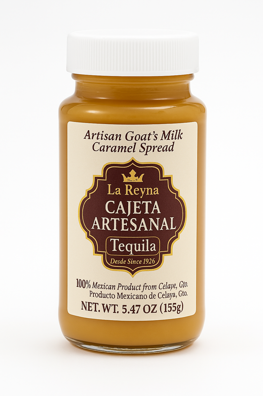 La Reyna Cajeta Artesanal Tequila (5.47oz) 155g, Cajeta Artisan Goat Milk Caramel Spread, Tequila Infused