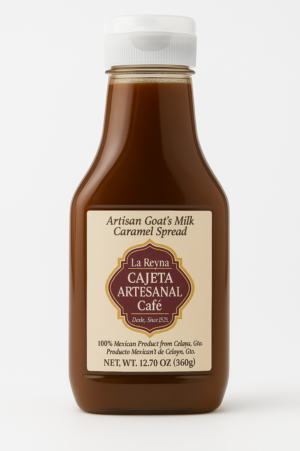 La Reyna Cajeta Artesanal Cafe (12.7oz) 360g, Cajeta Artisan Goat Milk Caramel Spread, Coffee Infused