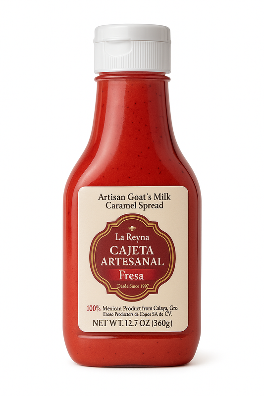 La Reyna Cajeta Artesanal Fresa360g, Cajeta Artisan Goat Milk Caramel Spread, Strawberry